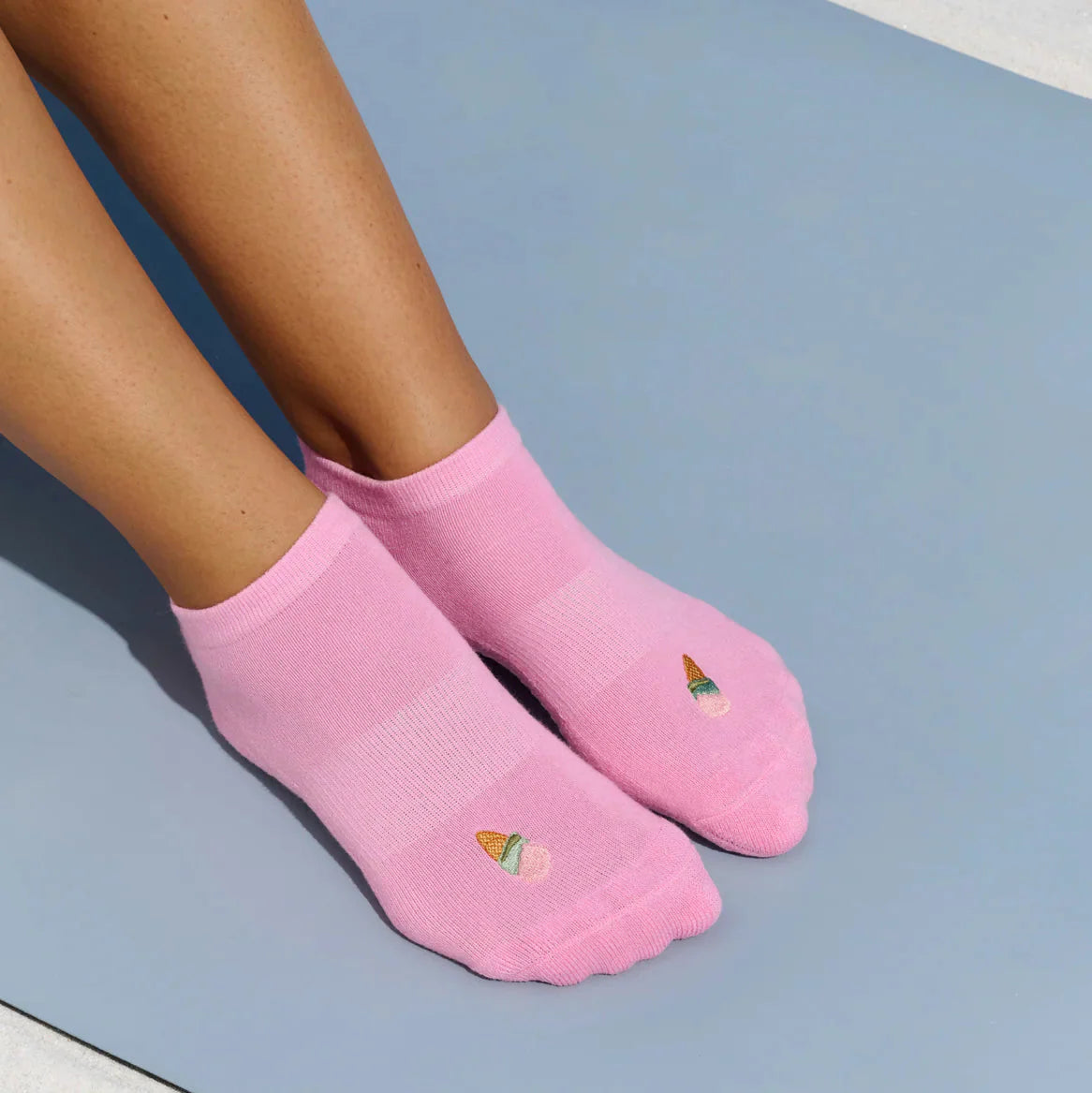 Crew-Length Grip Socks for Barre and Pilates Sessions