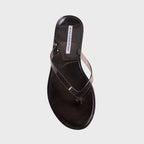 Black Suede Studio Crystal Sandal - Black