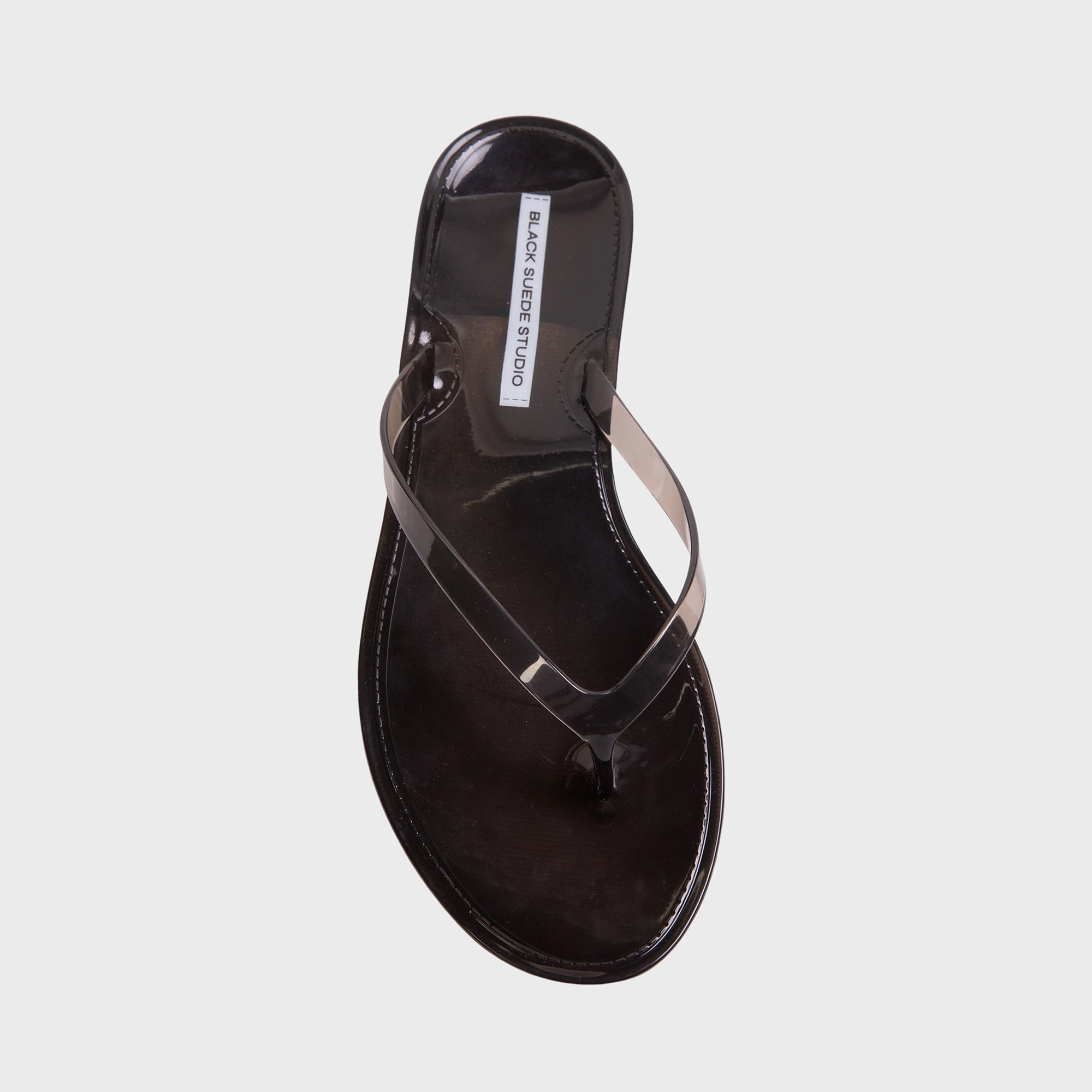 Black Suede Studio Crystal Sandal - Black