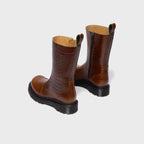 Dr. Martens Rejena Croc Emboss Leather Boots - Mocha Brown