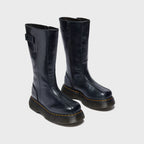 Dr. Martens Buzz Hi Tall Eclipse Leather Boots - Black