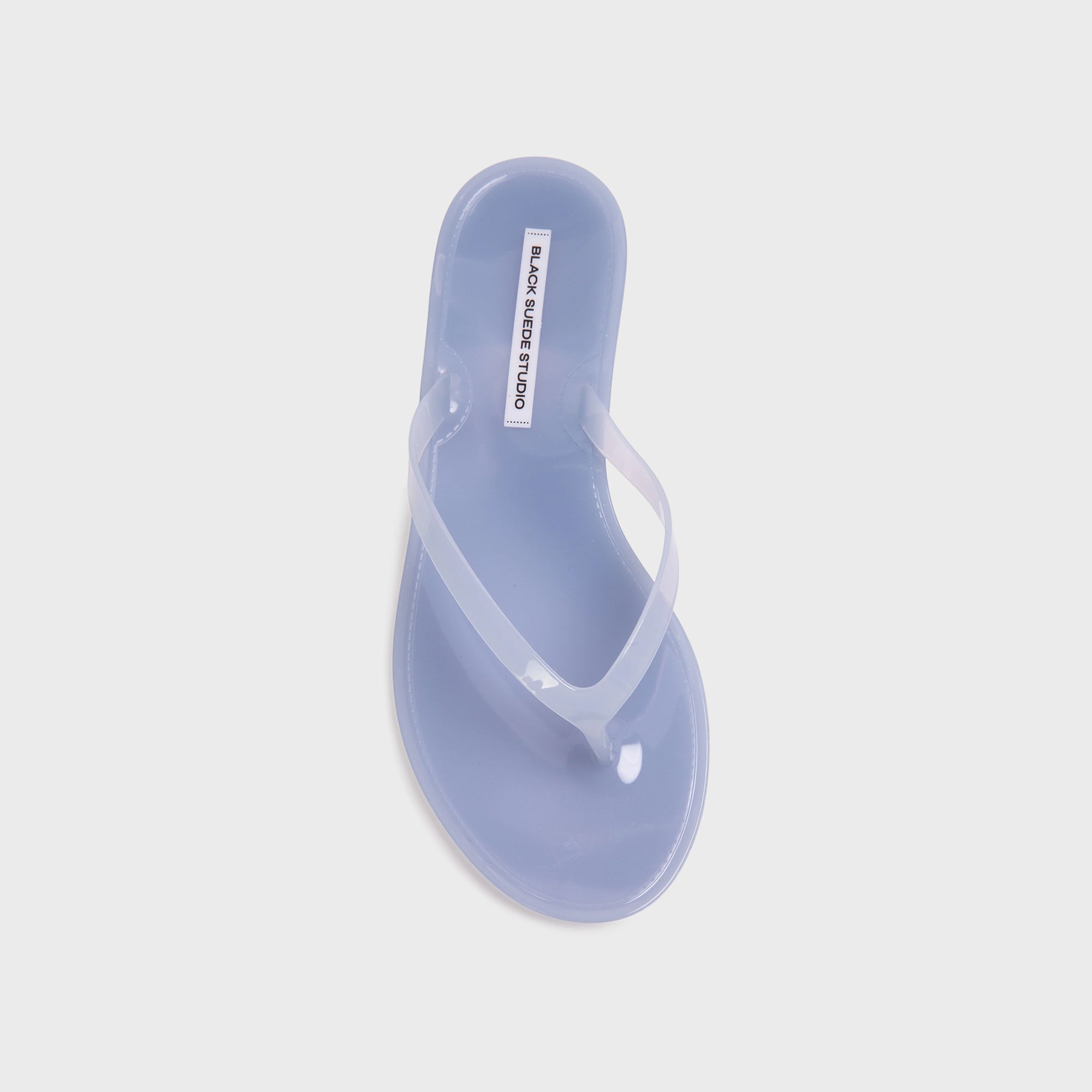 Black Suede Studio Crystal Sandal - Baby Blue