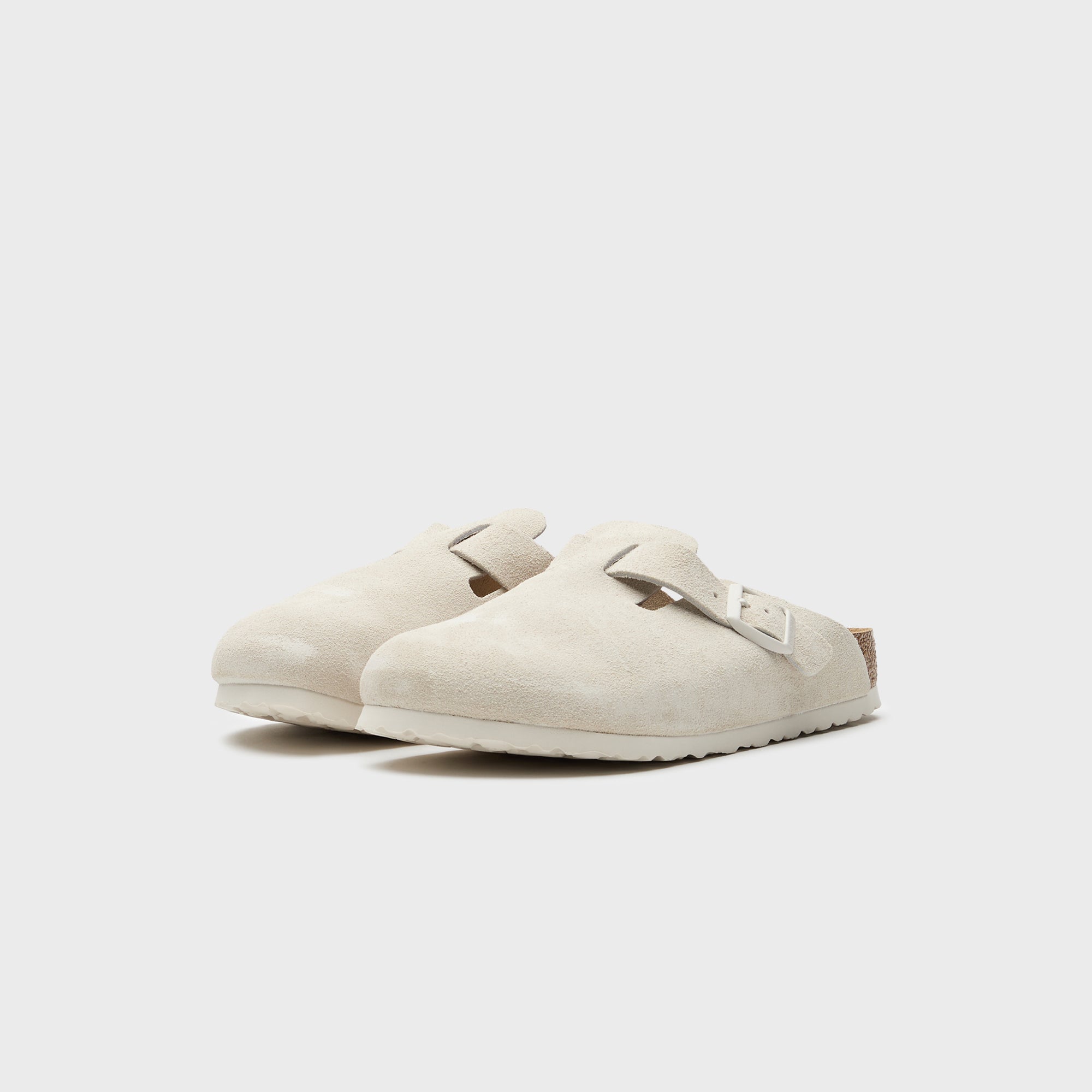 Birkenstock Boston SFB Antique - White Suede