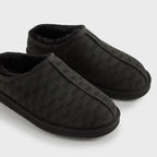 Kith Monogram Shearling Slippers - Black