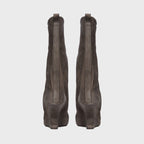 Rick Owens WMNS Cantilever Suede Peep Toe Boots - Dark Dust