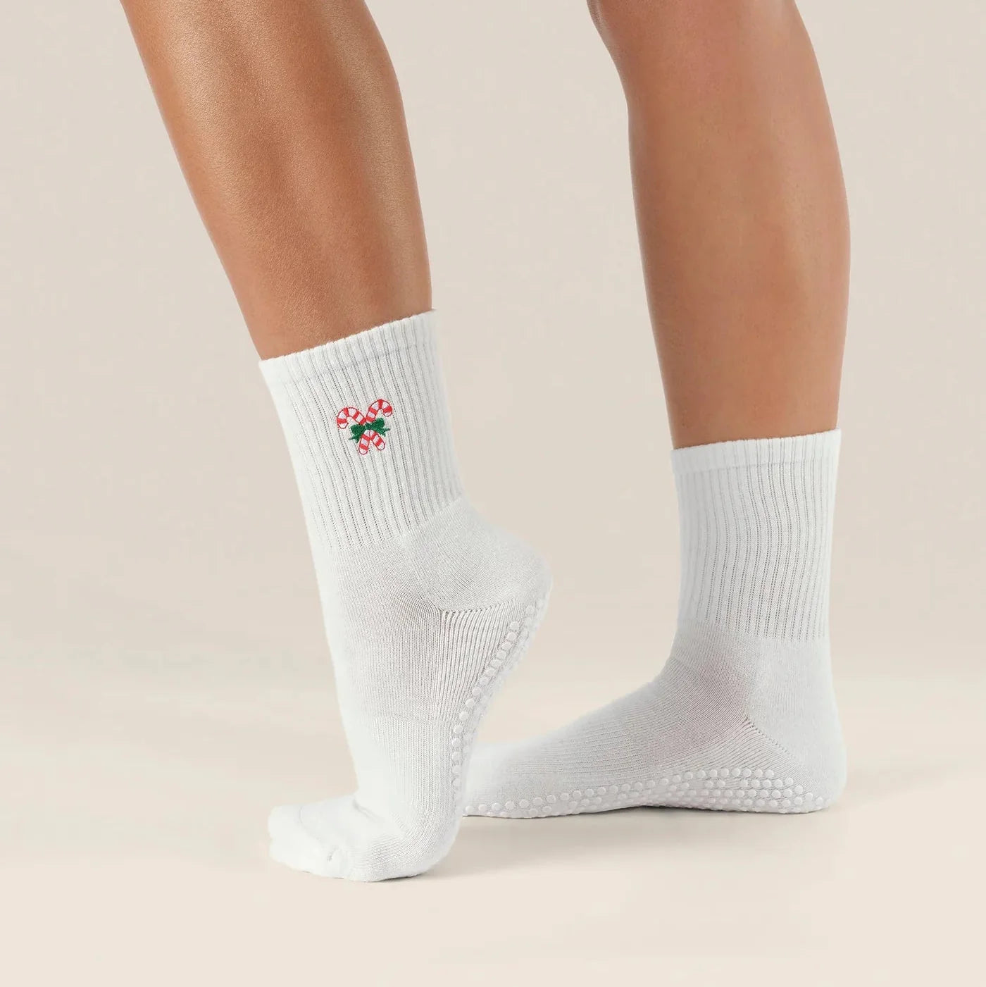 Crew Socks with Grip for At-Home Movement and Stretching
