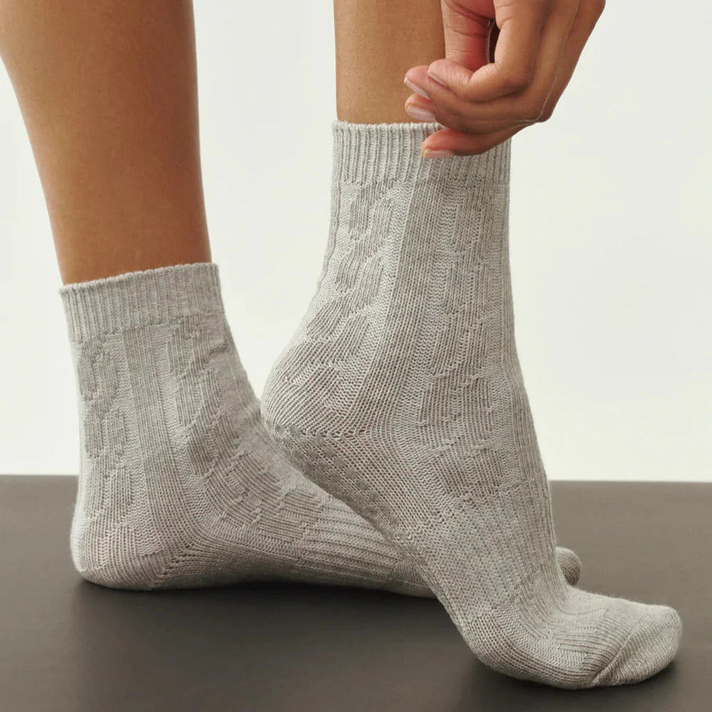 Crew-Length Non-Slip Socks for Pilates and Barre Classes