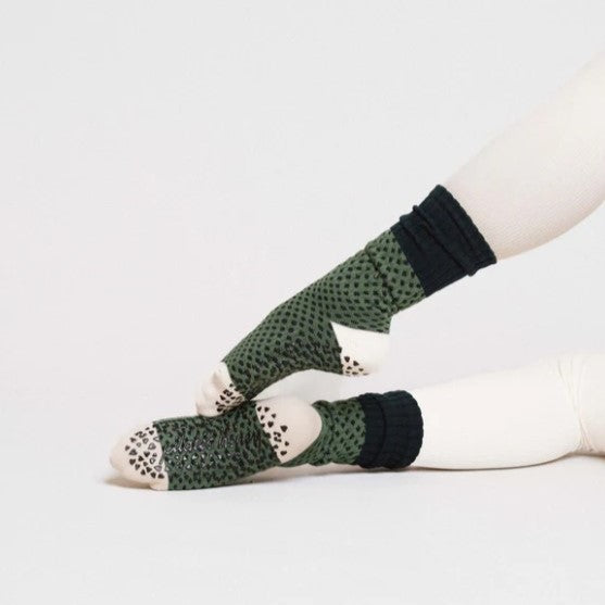 Crew-Length Grip Socks for Casual Yoga Practice