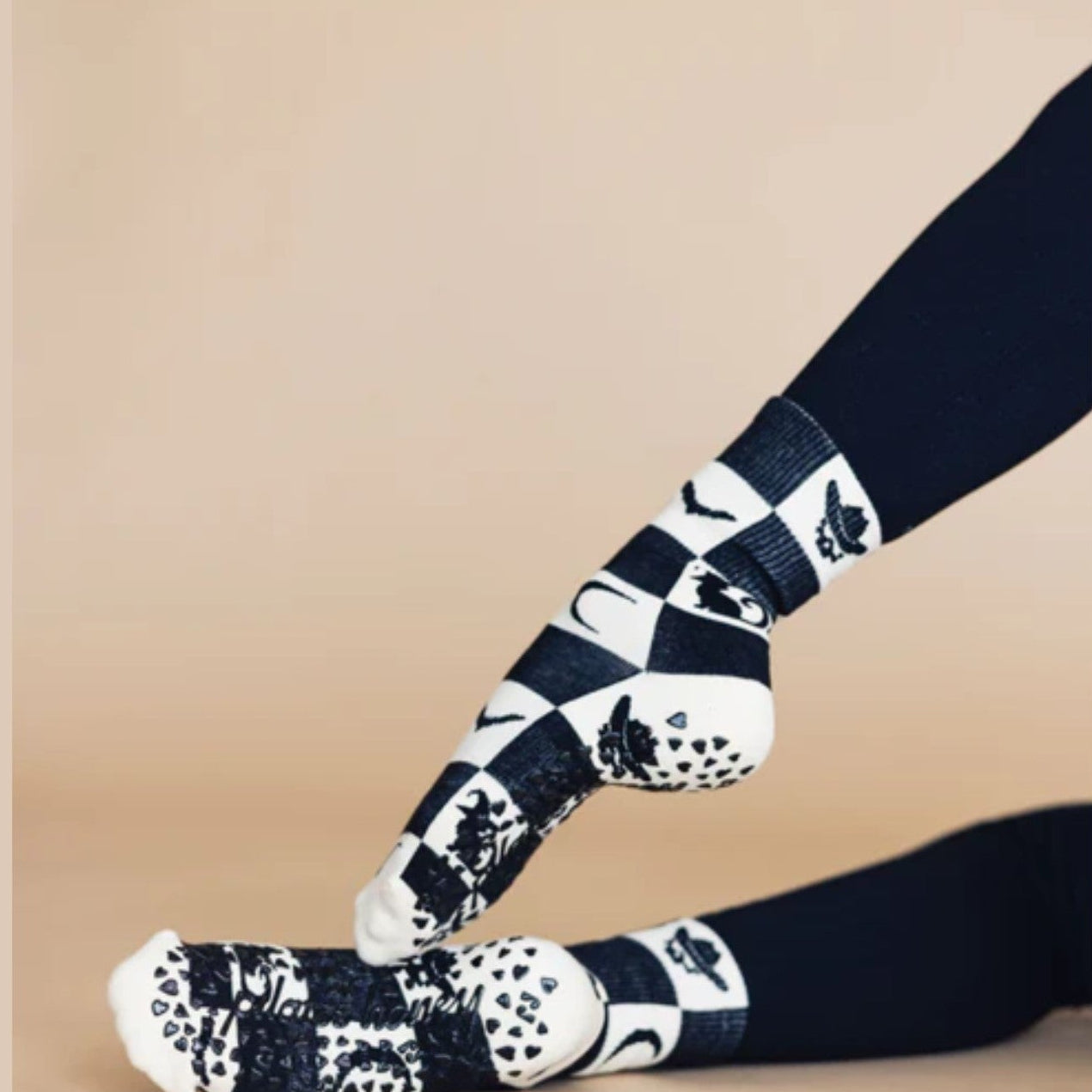 Crew-Length Studio Socks for Mindful Movement Workouts