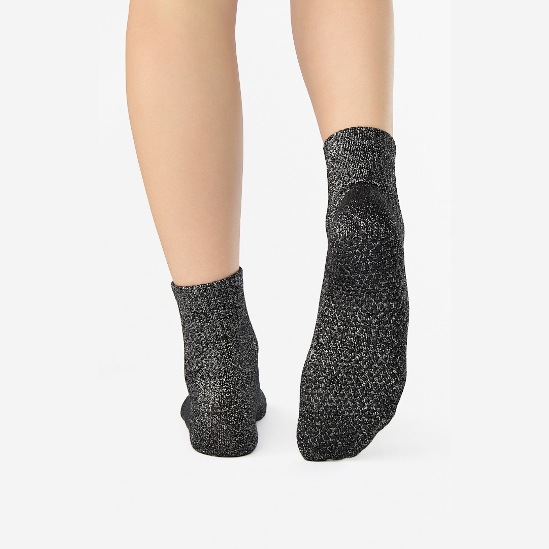Crew Socks with Grip for Smooth Home Workout Floors