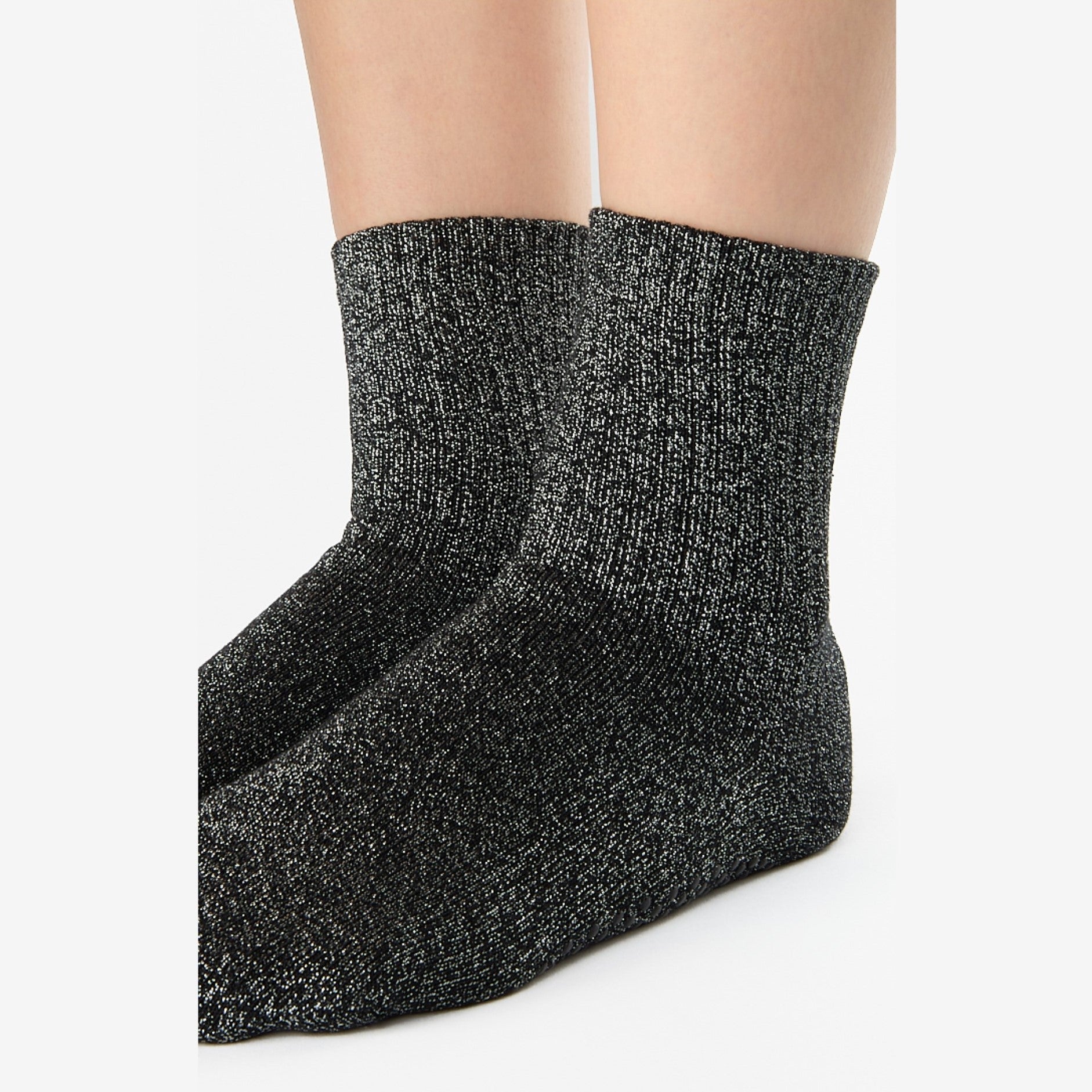 Crew Socks with Grip for Smooth Home Workout Floors